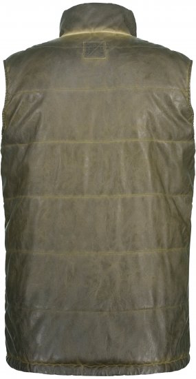JP1880 Quilted Gilet Vintage Leather Green - Vestes - Vestes Homme Grandes Tailles