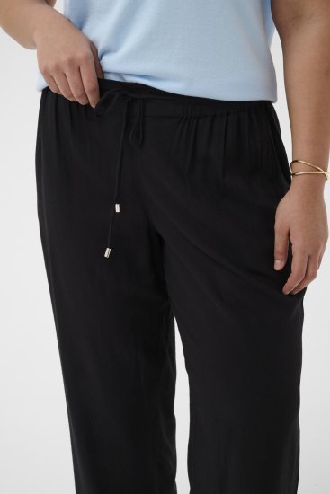 Kaffe Curve Mille Wide Pants Black Deep - Pantalons en tissu - 
