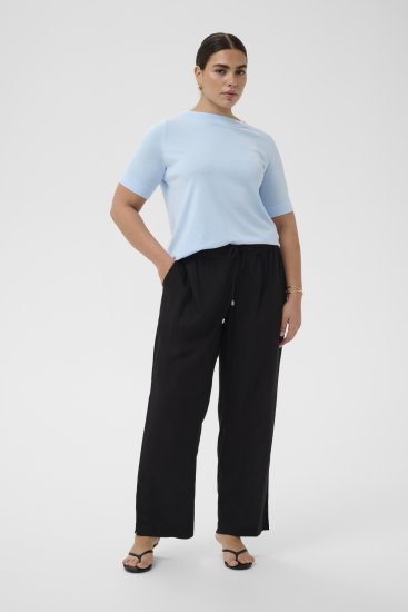 Kaffe Curve Mille Wide Pants Black Deep - Pantalons en tissu - 