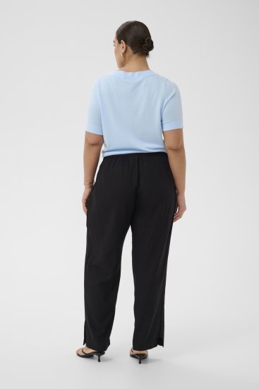 Kaffe Curve Mille Wide Pants Black Deep - Pantalons en tissu - 
