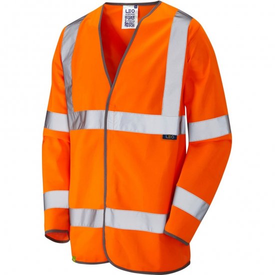 Leo Shirwell Ecoviz Sleeved Waistcoat Hi-Vis Orange - Vêtements de travail - Vêtements de travail grandes tailles