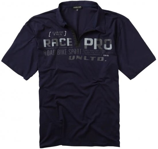 Lavecchia 2030 Polo Shirt Short Sleeve Navy - Polos - Polos homme grande taille