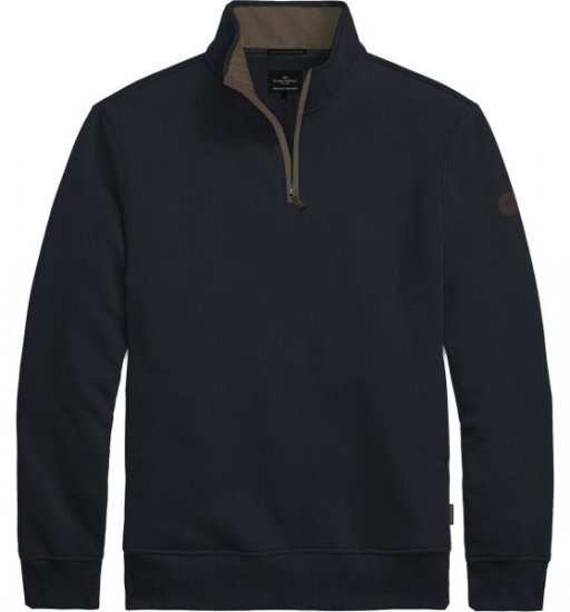 Double Outfitters MTOP-1163 Sweat-shirt col zippé Bleu marine - Sweatshirts & hoodies - Sweatshirts/Hoodies grande taille homme