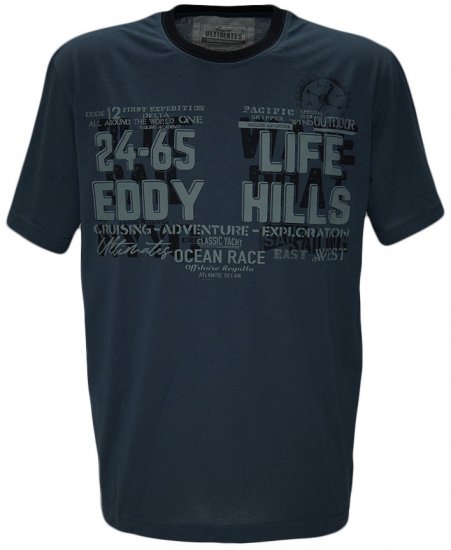 EDDY HILLS Life T-shirt Navy - T-shirts - T-shirts Homme Grande Taille