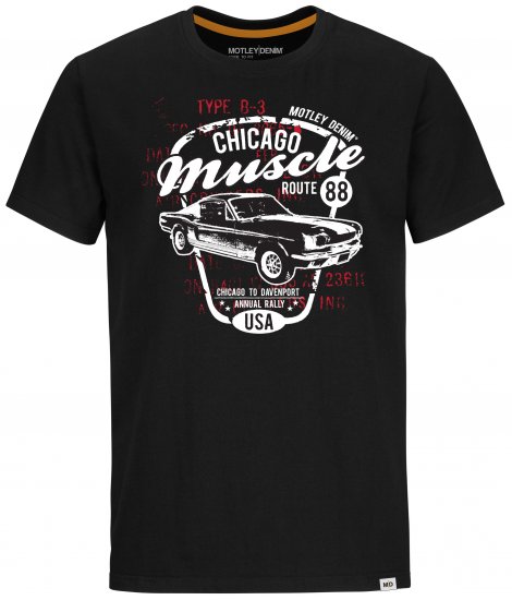 Motley Denim Newport T-shirt Black - T-shirts - T-shirts Homme Grande Taille