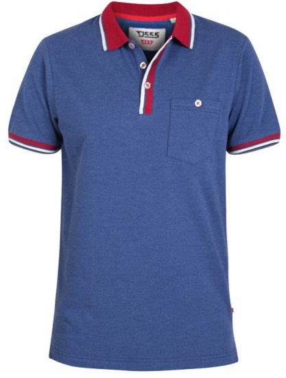 D555 Nigel Polo Denim Blue - Polos - Polos homme grande taille