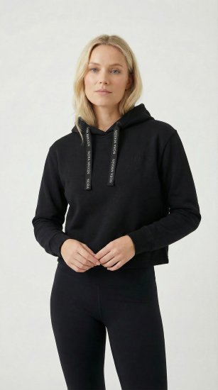 Nora Mikken KAMILLA Cropped Hoodie Black - VÊTEMENTS FEMME XS-XXL - 