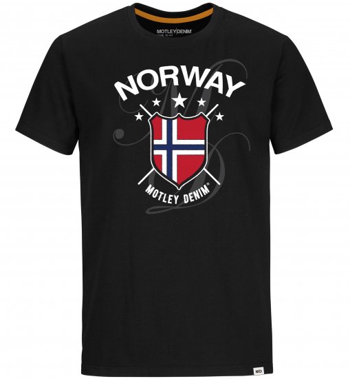 Motley Denim Norway T-shirt Black - T-shirts - T-shirts Homme Grande Taille