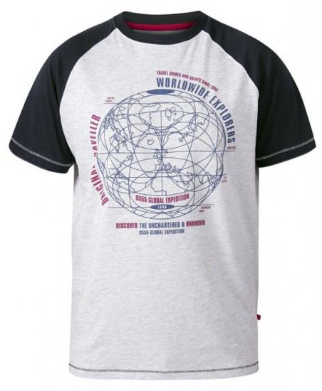 D555 Obama Worldwide Explorers T-Shirt Off White Marl - T-shirts - T-shirts Homme Grande Taille