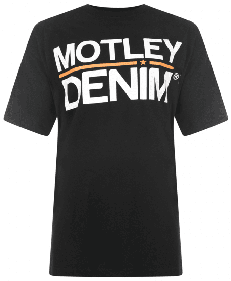 Motley Denim Logo T-shirt Black - T-shirts - T-shirts Homme Grande Taille