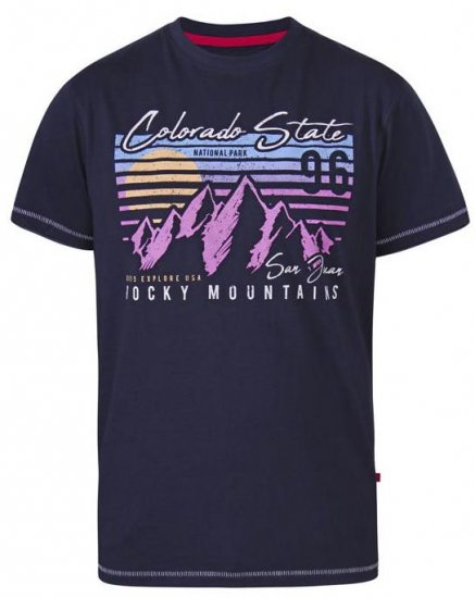 D555 Orkney Rocky Mountains Crew Neck T-Shirt Navy - T-shirts - T-shirts Homme Grande Taille