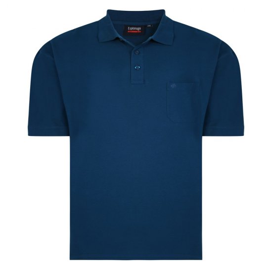 Espionage P074C Polo Manches Courtes Bleu Canard Foncé - Polos - Polos homme grande taille