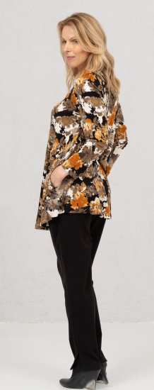 Scandinavian Caramel Flower Petals Tunic Orange and Brown - T-shirts imprimés pour femme - 