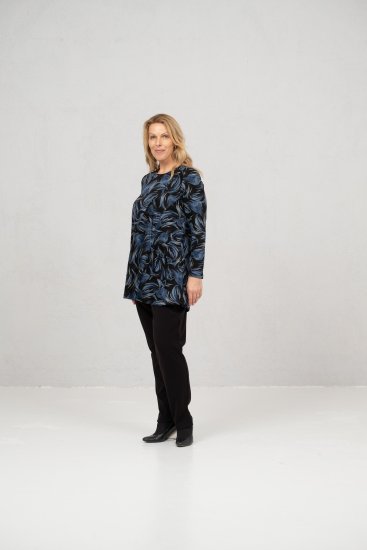 Scandinavian Caramel Swirls Tunic Blue - T-shirts imprimés pour femme - 