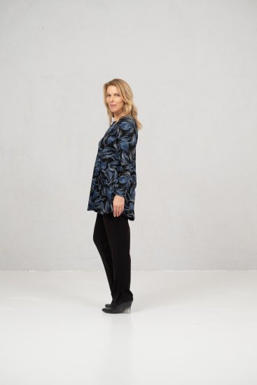 Scandinavian Caramel Swirls Tunic Blue - T-shirts imprimés pour femme - 