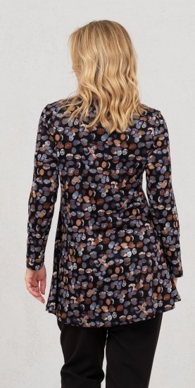 Scandinavian Caramel Flower Petals Tunic Copper and Blue - T-shirts imprimés pour femme - 