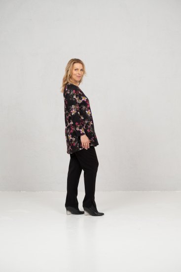 Scandinavian Caramel Flowers Tunic Red and Pink - T-shirts imprimés pour femme - 