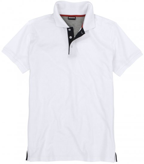 Adamo Pablo Comfort fit Polo Shirt White - Polos - Polos homme grande taille