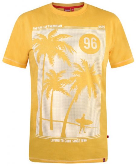 D555 Kansas T-shirt Yellow - T-shirts - T-shirts Homme Grande Taille
