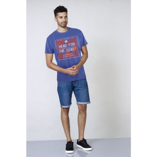 D555 Arizona T-shirt Blue - T-shirts - T-shirts Homme Grande Taille