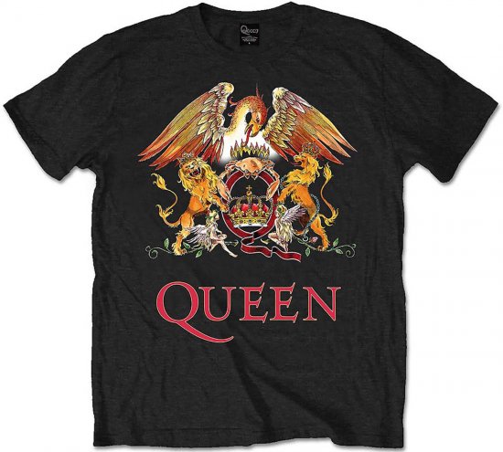 Queen Classic Crest T-shirt Black - T-shirts - T-shirts Homme Grande Taille