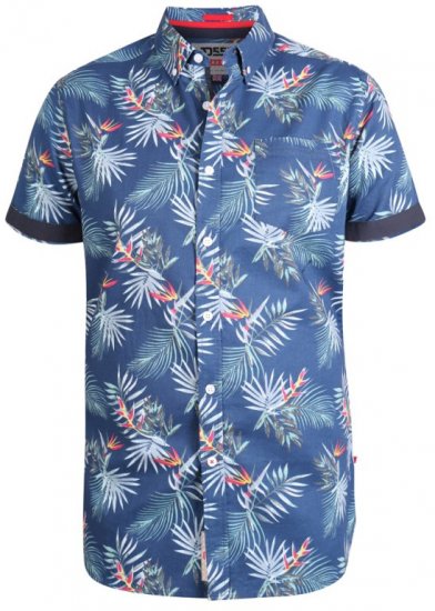 D555 Reuben Hawaii Shirt Navy - Chemises - Chemises Grandes Tailles Hommes