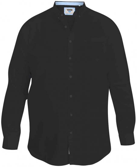 D555 Richard Long Sleeve Oxford Shirt Black - Chemises - Chemises Grandes Tailles Hommes
