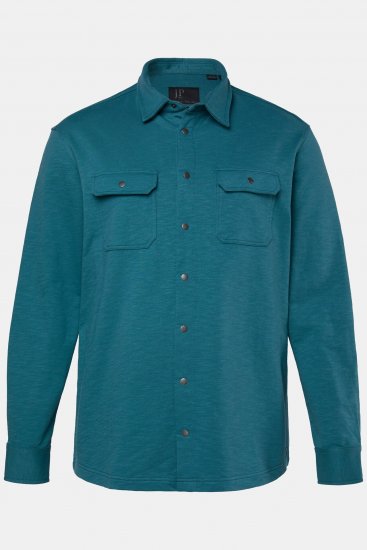 JP1880 Jersey Shirt Long Sleeve Modern Fit Blue - Chemises - Chemises Grandes Tailles Hommes