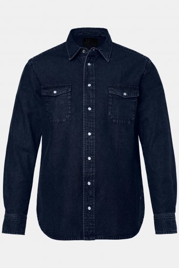 JP1880 Denim Shirt Flexnamic Long Sleeve Navy - Chemises - Chemises Grandes Tailles Hommes