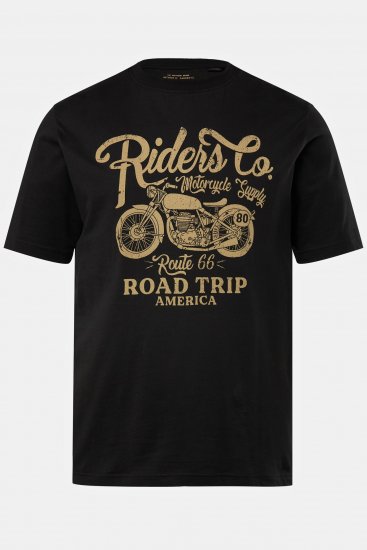 JP1880 T-Shirt Motorcycle Print Black - T-shirts - T-shirts Homme Grande Taille