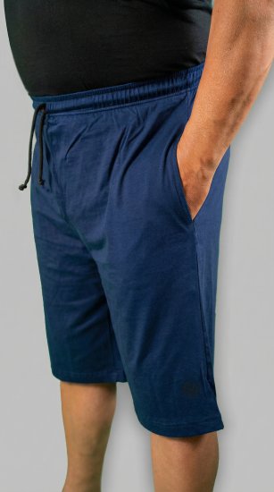 20 Nodi Scirocco Short Leg Sports Pants in Combed Cotton Jersey Navy - Pantalons/shorts de survêtement - Survêtement/jogging grandes tailles