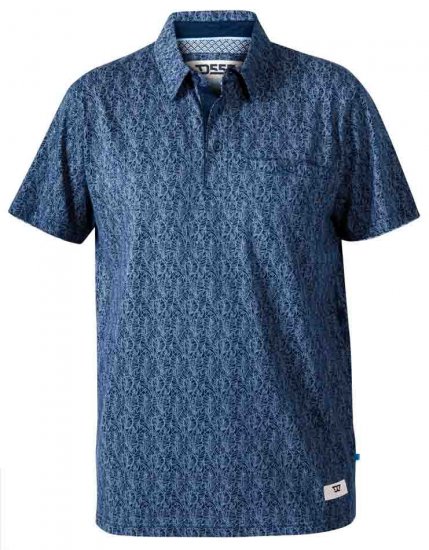 D555 Sefton Print Floral Polo Navy - Polos - Polos homme grande taille