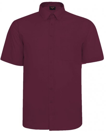 Espionage SH149 chemise manches courtes rouge bordeaux - Chemises - Chemises Grandes Tailles Hommes