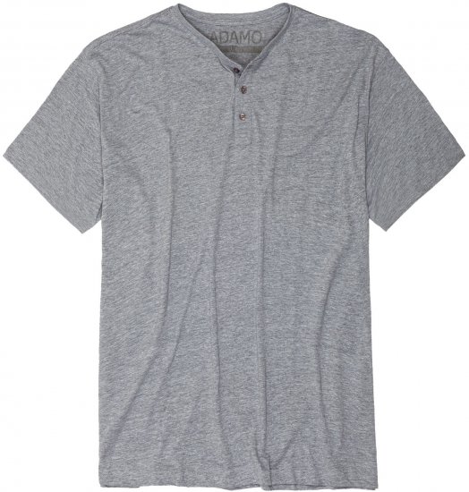 Adamo Silas Regular fit Serafino T-shirt Grey - T-shirts - T-shirts Homme Grande Taille