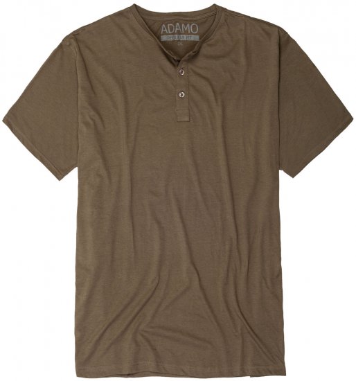 Adamo Silas Regular fit Serafino T-shirt Khaki - T-shirts - T-shirts Homme Grande Taille
