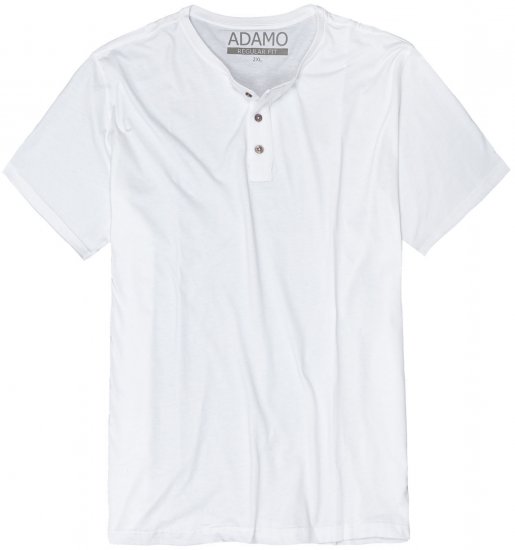 Adamo Silas Regular fit Serafino T-shirt White - T-shirts - T-shirts Homme Grande Taille
