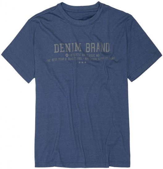 Adamo Simon Regular fit Printed T-shirt Denim Blue - T-shirts - T-shirts Homme Grande Taille