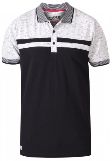 D555 Spider Cut And Sew Jersey Polo Black - Polos - Polos homme grande taille
