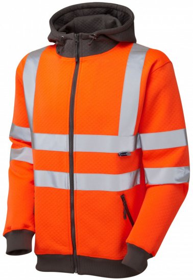 Leo Saunton Hooded Sweatshirt Hi-Vis Orange - Vêtements de travail - Vêtements de travail grandes tailles
