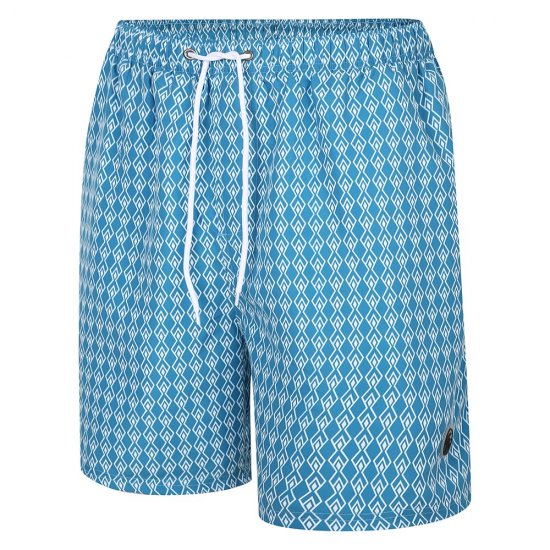 Espionage SW094 Short de Bain Imprimé Géométrique Bleu - Vêtements de bain - Maillots/Shorts de bain Grande Taille pour Hommes 