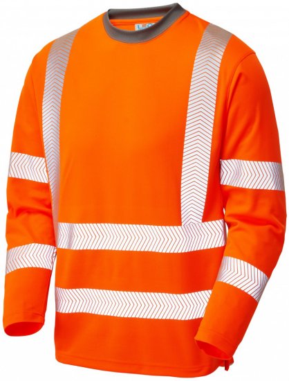 Leo Capstone Coolviz Plus Long Sleeve T-shirt Hi-Vis Orange - Vêtements de travail - Vêtements de travail grandes tailles