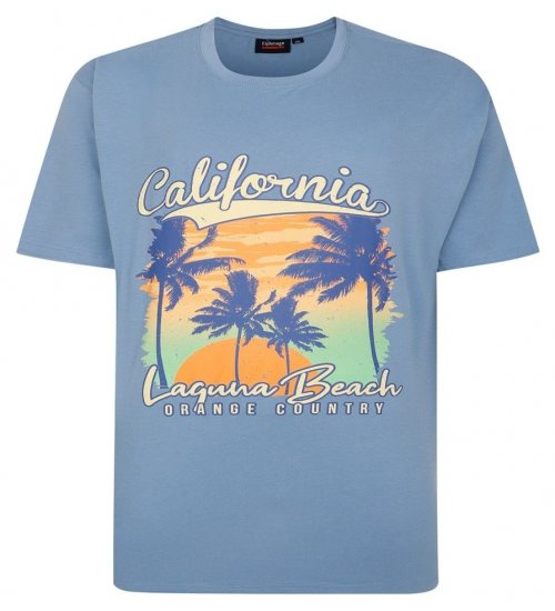 Espionage T425 Laguna Beach T-shirt imprimé bleu - T-shirts - T-shirts Homme Grande Taille