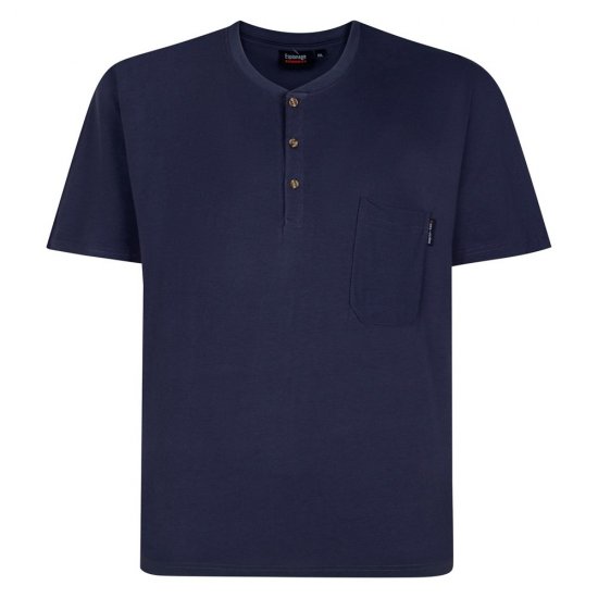 Espionage T447 Grandad Tee Noir - T-shirts - T-shirts Homme Grande Taille