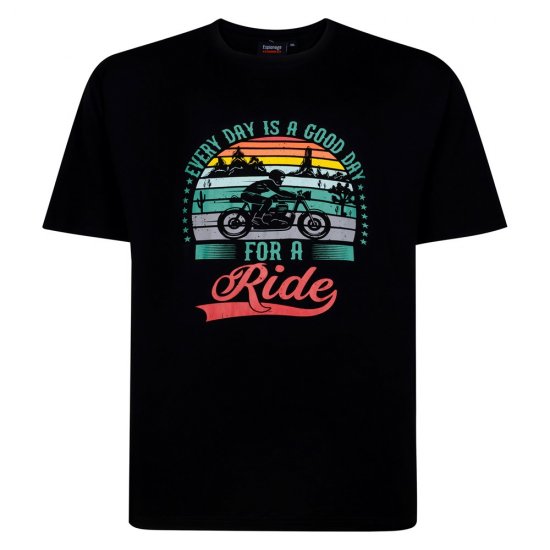 Espionage T451 T-shirt Imprimé Good Day For A Ride Noir - T-shirts - T-shirts Homme Grande Taille