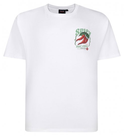 Espionage T457 Spicy Chilli T-shirt imprimé blanc - T-shirts - T-shirts Homme Grande Taille