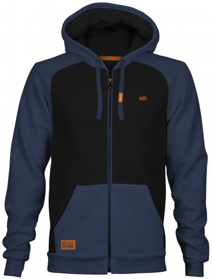 Motley Denim Tallinn Hoodie Black/Dark Indigo - Sweatshirts & hoodies - Sweatshirts/Hoodies grande taille homme