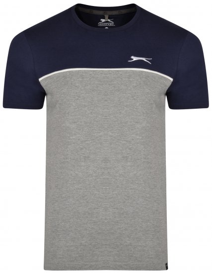Slazenger Tarique T-shirt Navy/Grey - T-shirts - T-shirts Homme Grande Taille