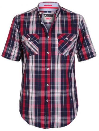D555 Terell Shirt Navy/Red - Chemises - Chemises Grandes Tailles Hommes