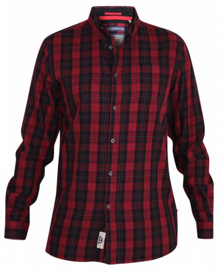 D555 Theo Long Sleeve Check Shirt - Chemises - Chemises Grandes Tailles Hommes