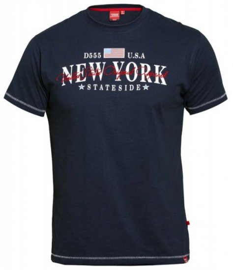 D555 Thornton Embroidery T-shirt Navy - T-shirts - T-shirts Homme Grande Taille
